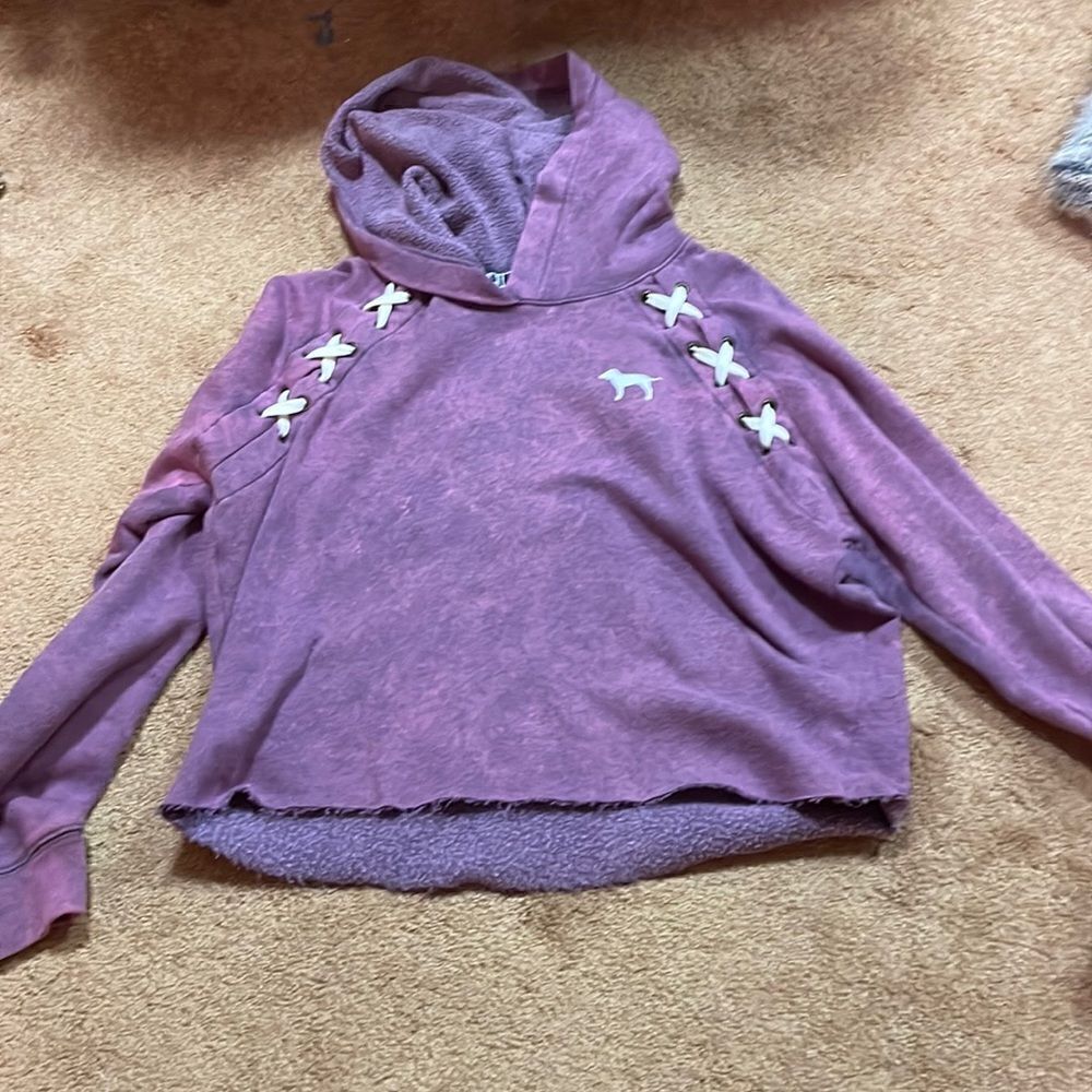 PINK crop hoodie 